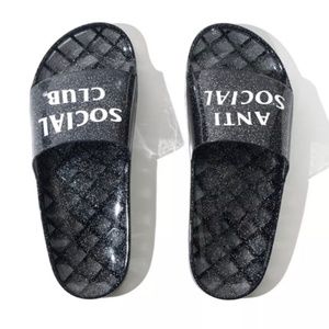 BRAND NEW GLITTER FLIP FLOPS - ANTI SOCIAL SOCIAL CLUB NWT SIZE MENS 9 WOMENS 10
